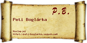 Peti Boglárka névjegykártya